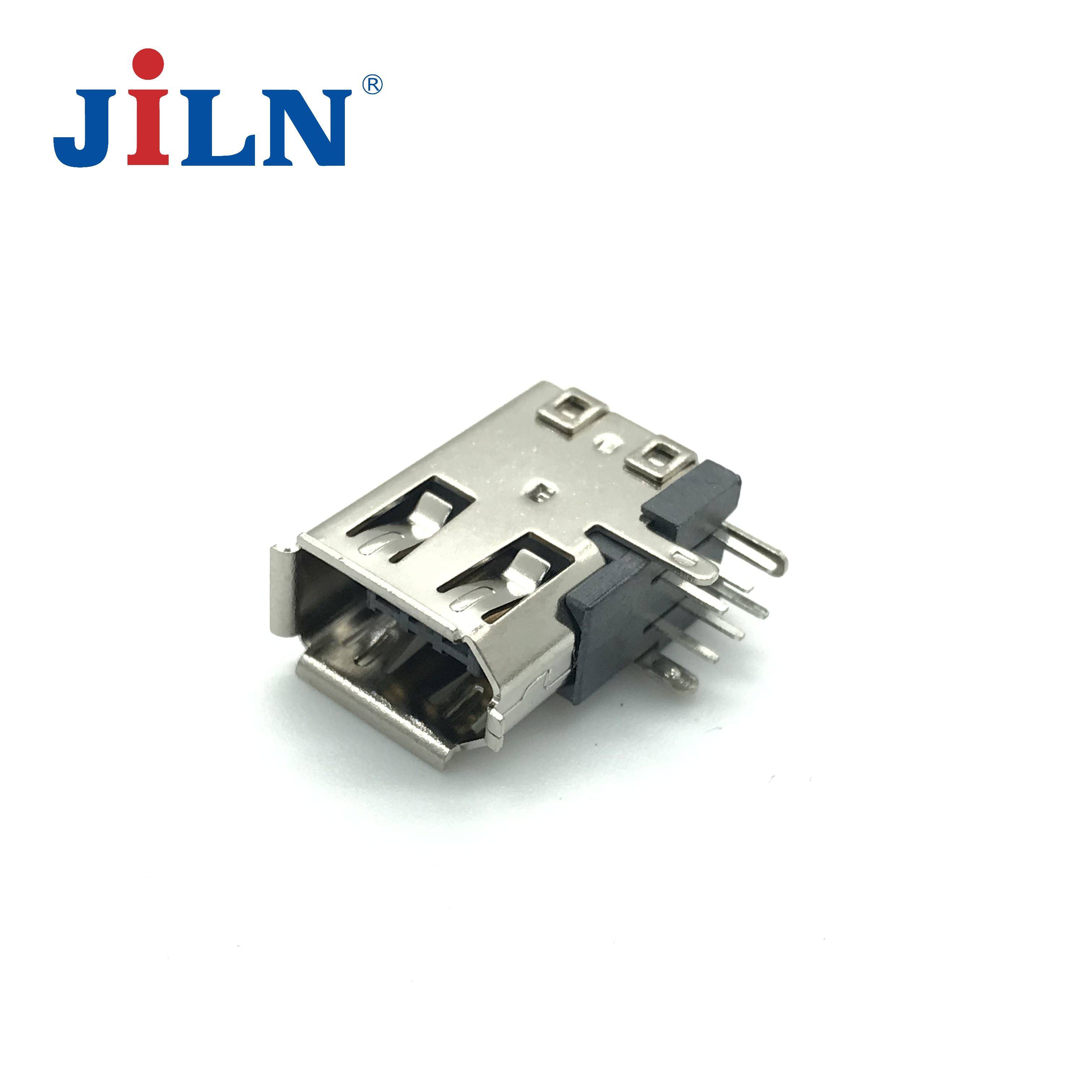 IEEE1394 6F 90°侧插 铜黑/镀金 LCP  6312M-06DS0MA01