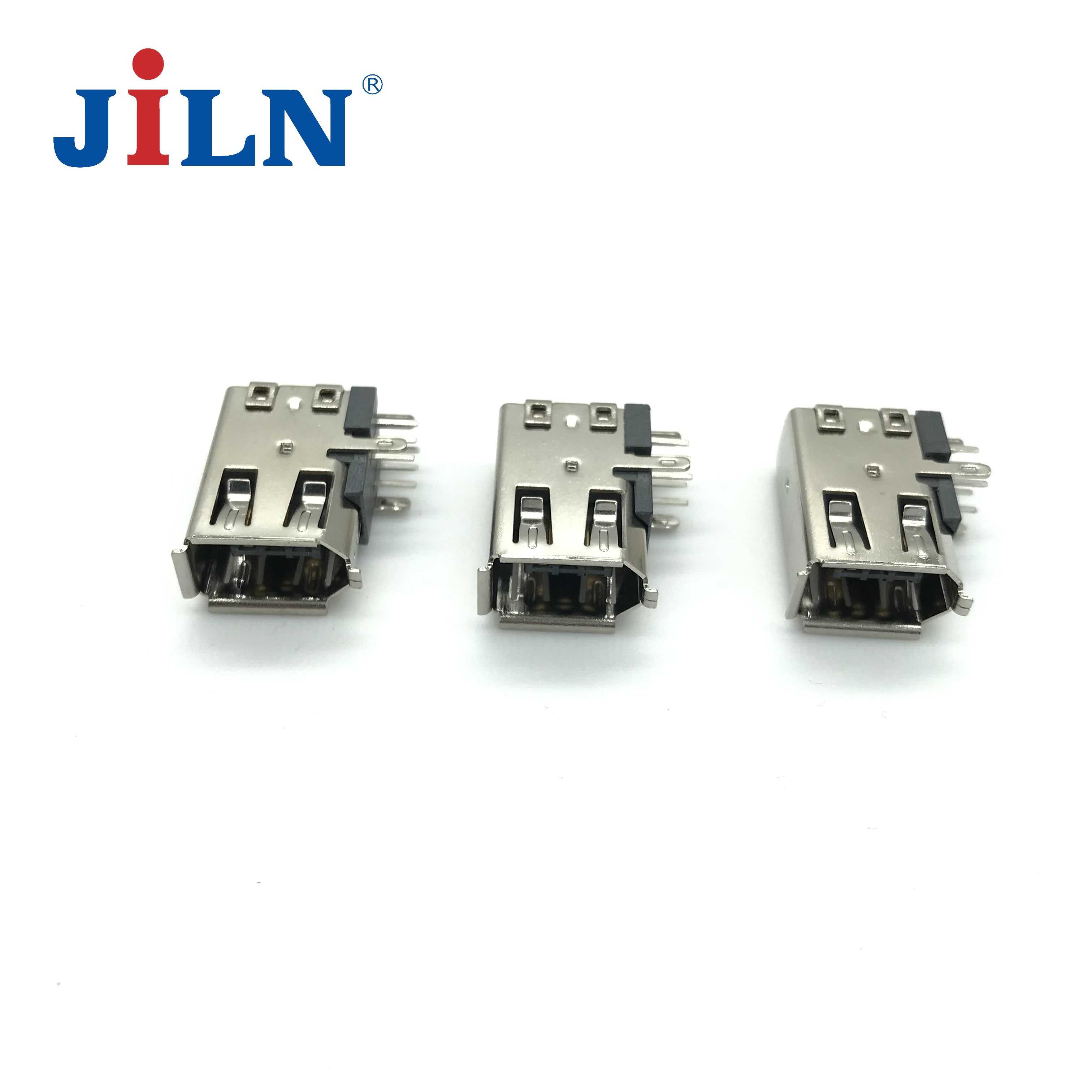 IEEE1394 6F 90°侧插 铜黑/镀金 LCP  6312M-06DS0MA01