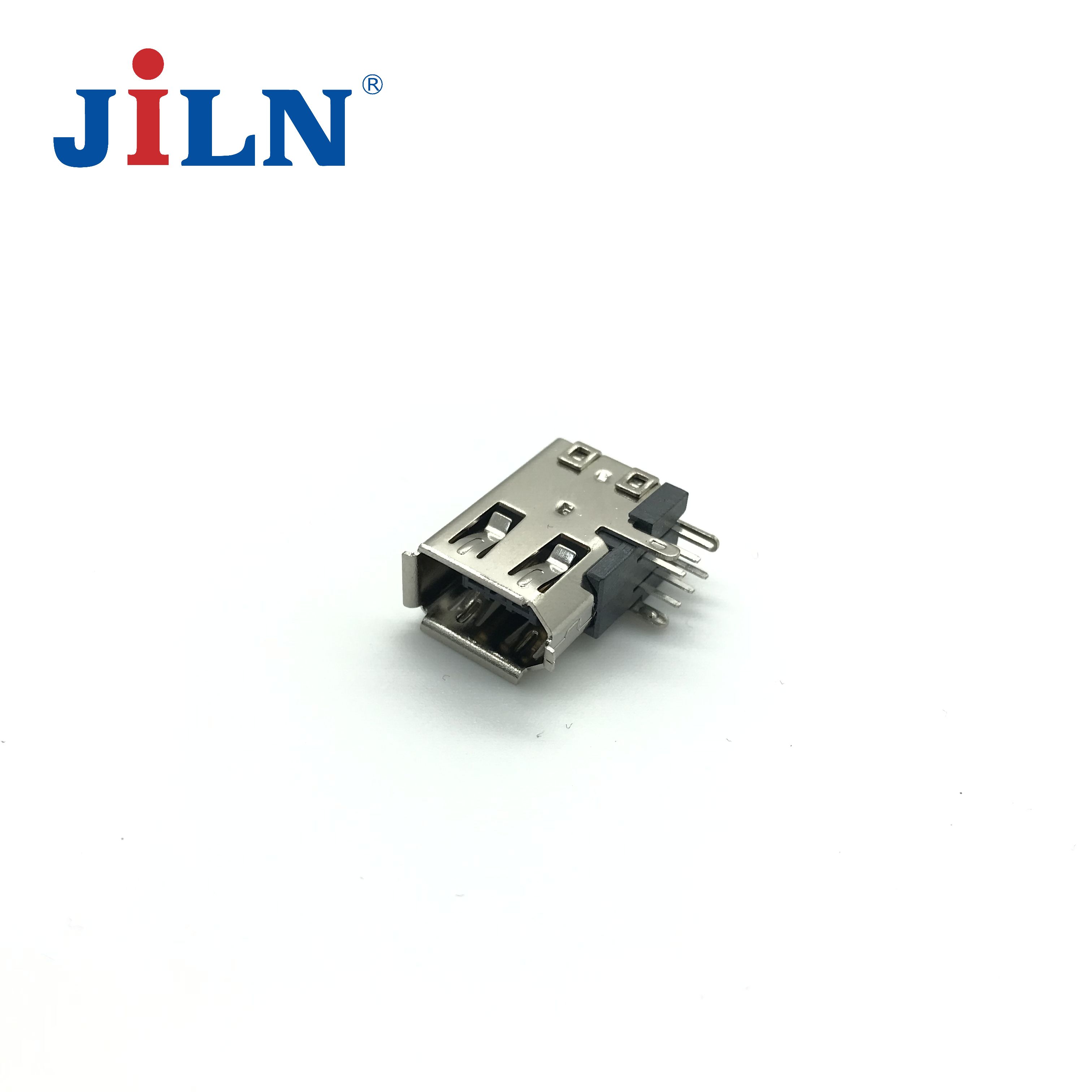 IEEE1394 6F 90°侧插 铜黑/镀金 LCP  6312M-06DS0MA01