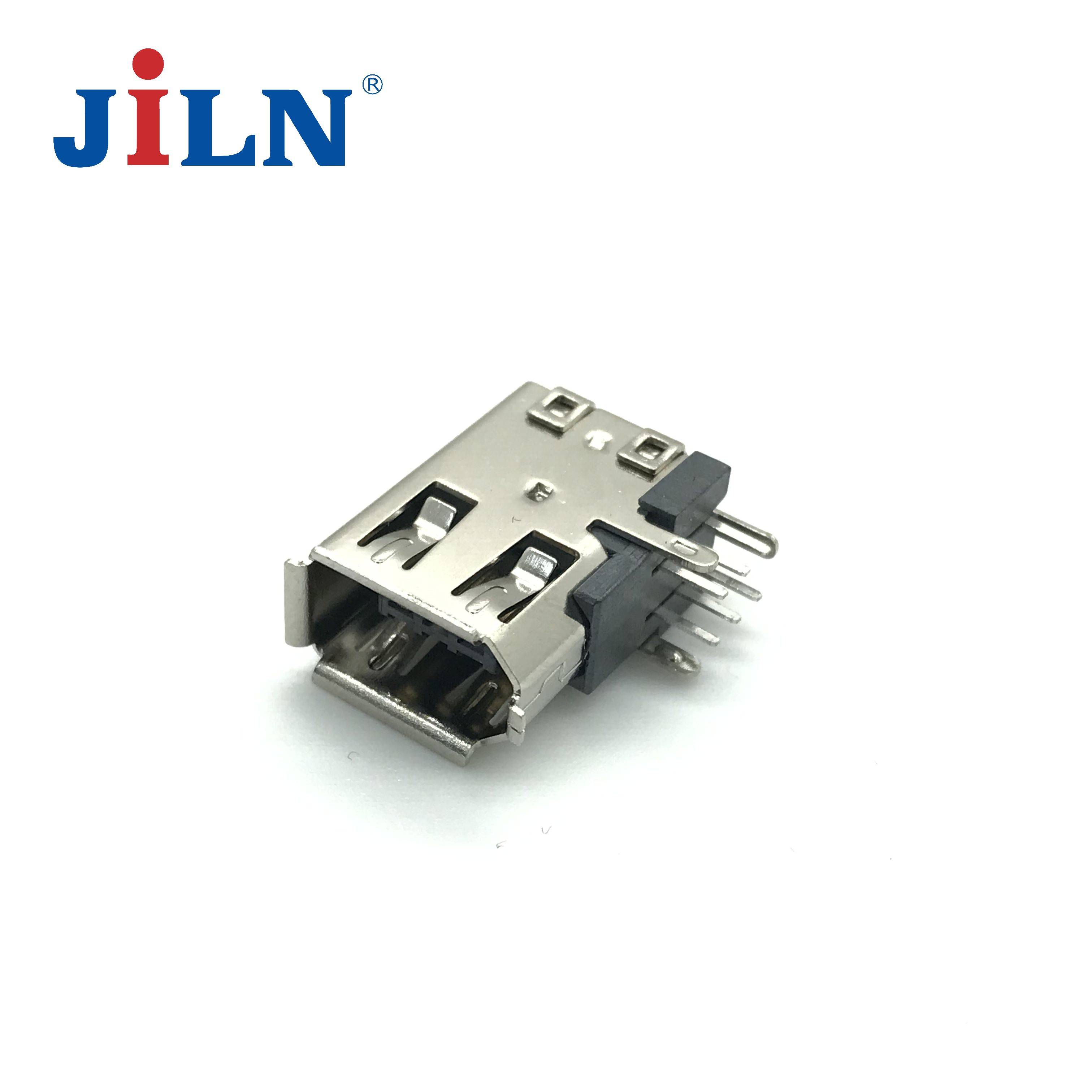 IEEE1394 6F 90°侧插 铜黑/镀金 LCP  6312M-06DS0MA01