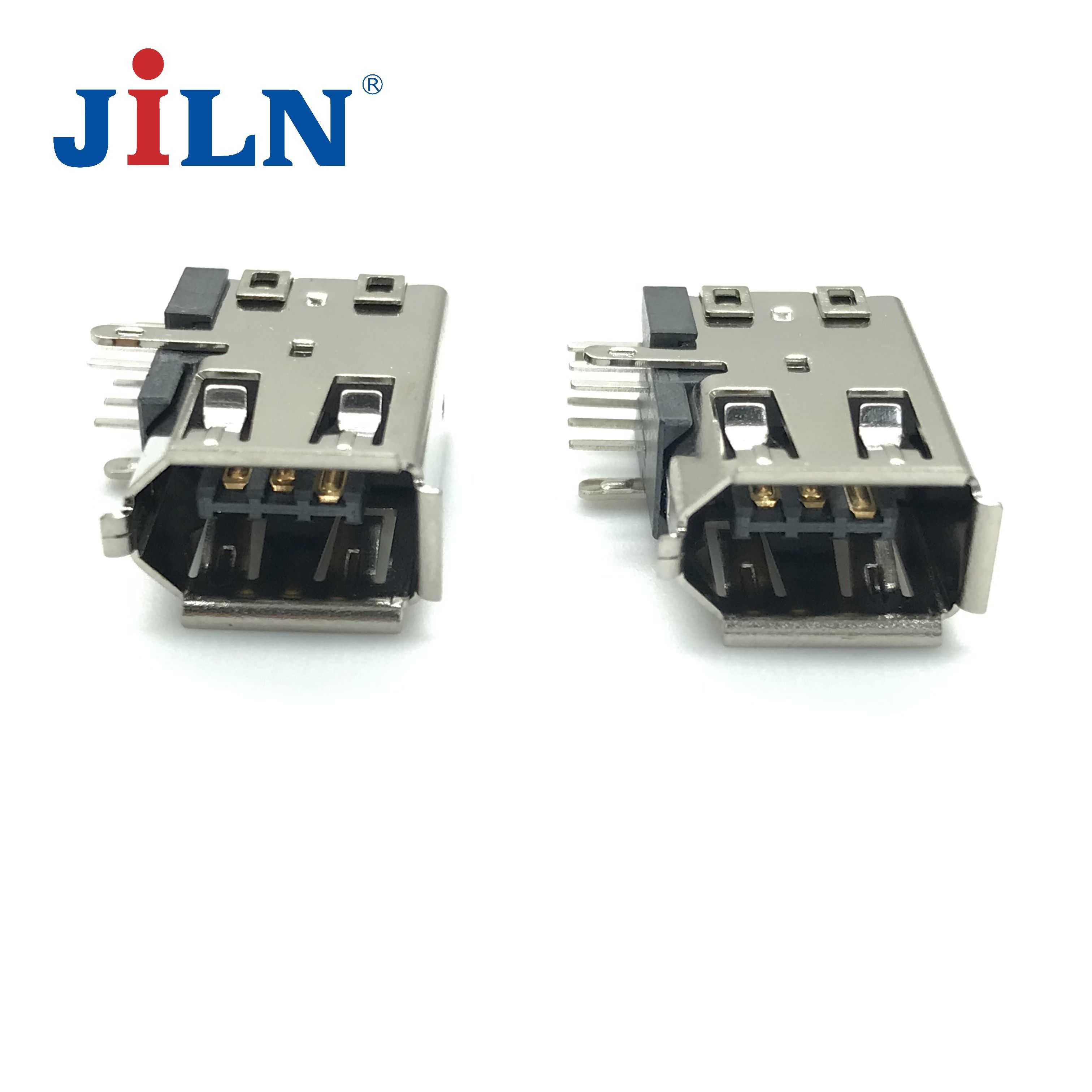 IEEE1394 6F 90°侧插 铜黑/镀金 LCP  6312M-06DS0MA01