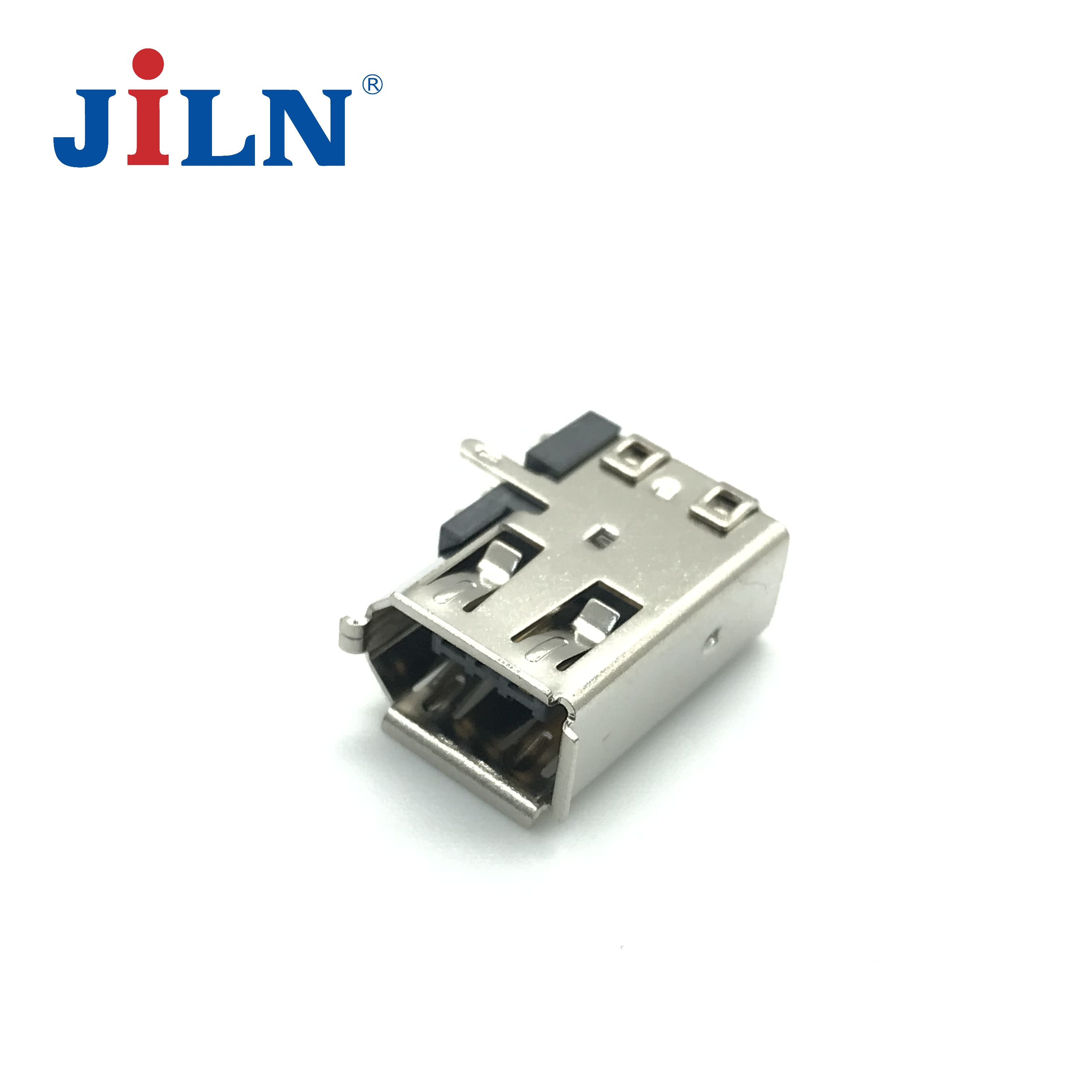 IEEE1394 6F 90°侧插 铜黑/镀金 LCP  6312M-06DS0MA01